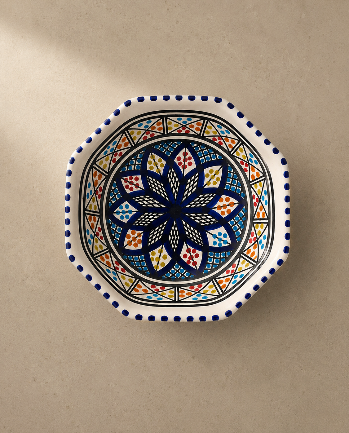 Assiette creuse octogonale | Collection Médina