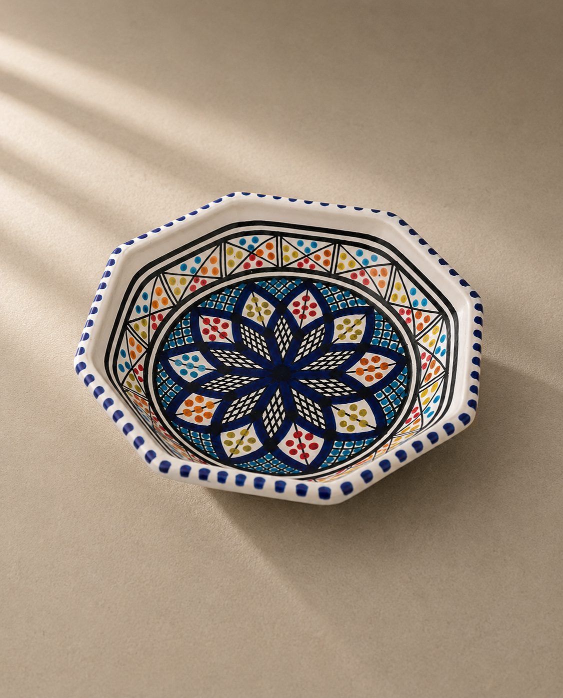 Assiette creuse octogonale | Collection Médina