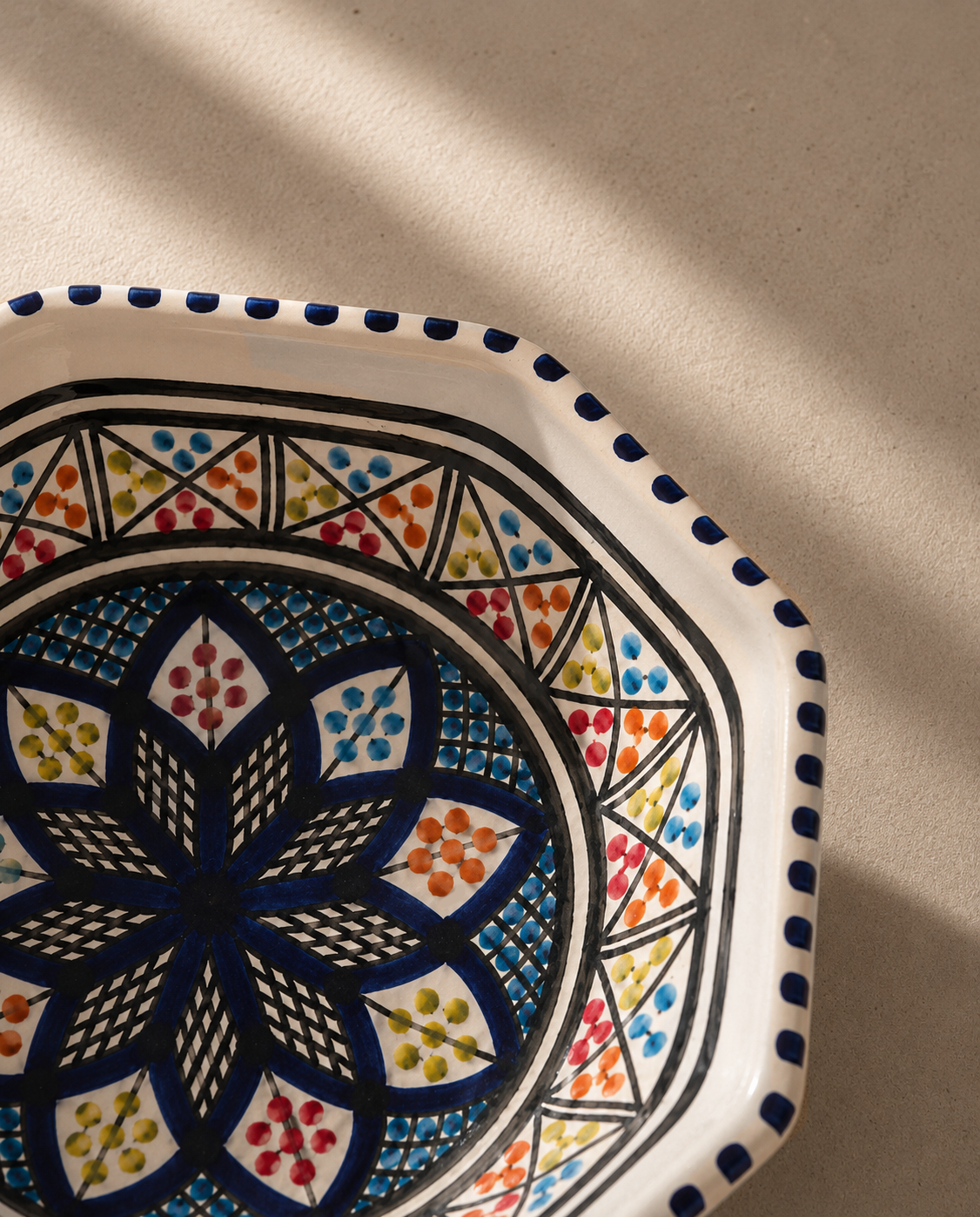 Assiette creuse octogonale | Collection Médina