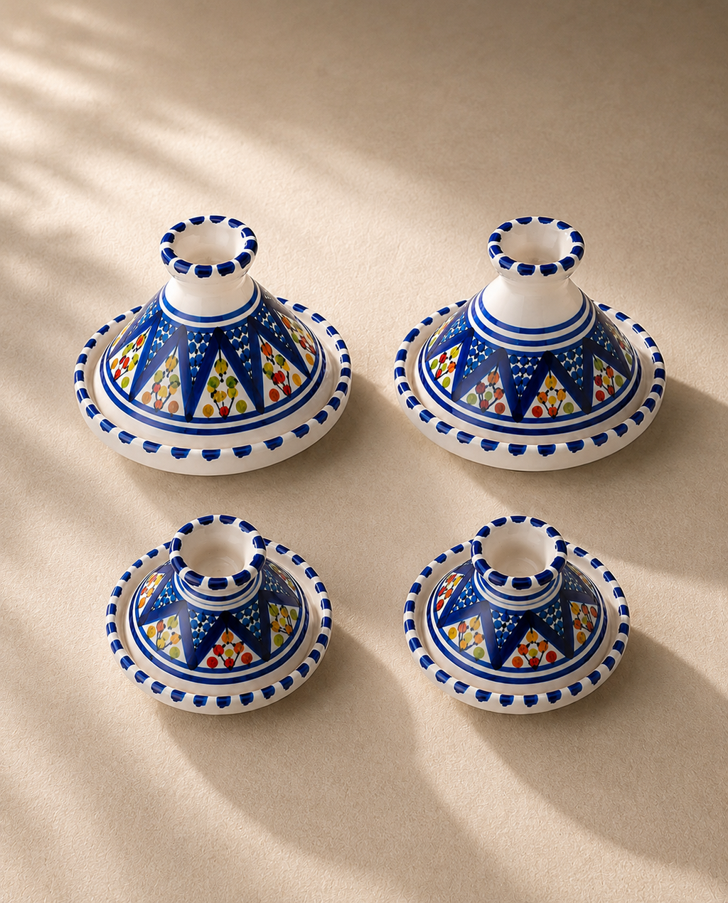Ensemble de mini tajines en céramique artisanale tunisienne de la collection Médina.