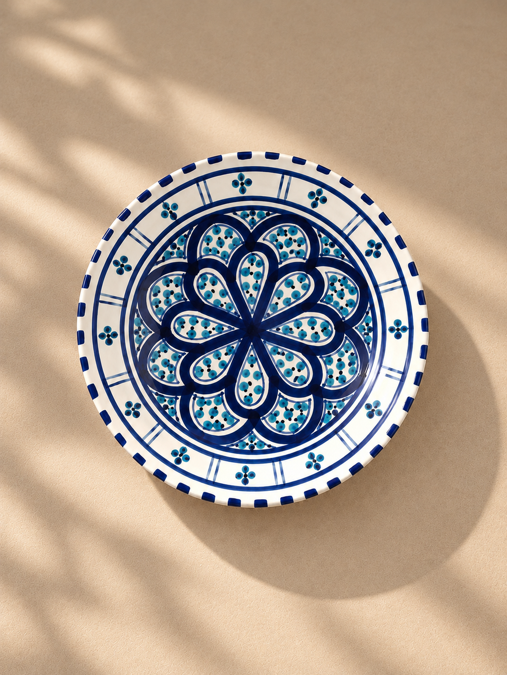 Petite assiette creuse Sidi Bou Saïd motif 2 vue de dessus