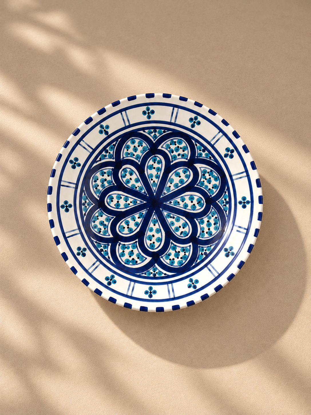 Petite assiette creuse Sidi Bou Saïd motif 2 vue de dessus