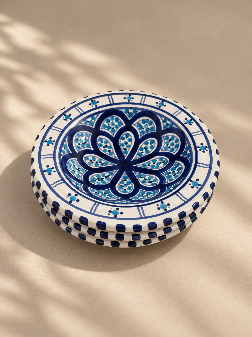 Lot de trois petites assiettes creuses Sidi Bou Saïd motif 2