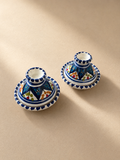 Lot de 2 mini tajines en céramique artisanale tunisienne de la collection Médina.
