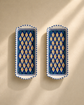 Lot de 2 plats rectangulaires en céramique artisanale tunisienne de la collection Médina.